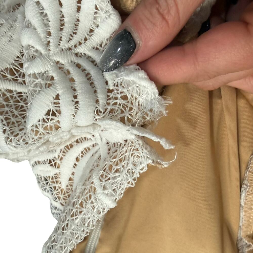 Pink Lemonade White Nude Palm Tree Pineappele Lace Crop Top Midi Skirt Set sz M - Picture 9 of 16